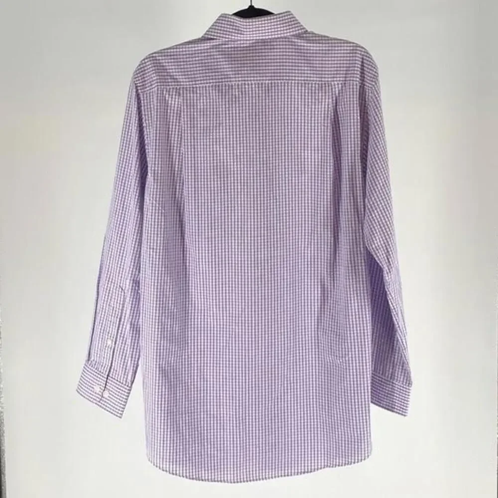 Stylish Purple Gingham Check Long Sleeve Shirt